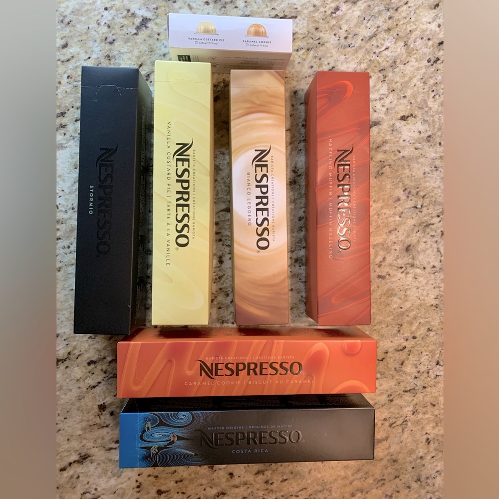 NEW -Nespresso Capsules 62 count vanilla stormio Bianco hazelino biscuit caramel